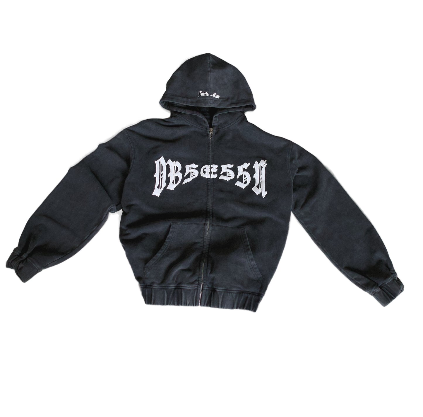 PRVN oversized hoodie washed black - UNISEX