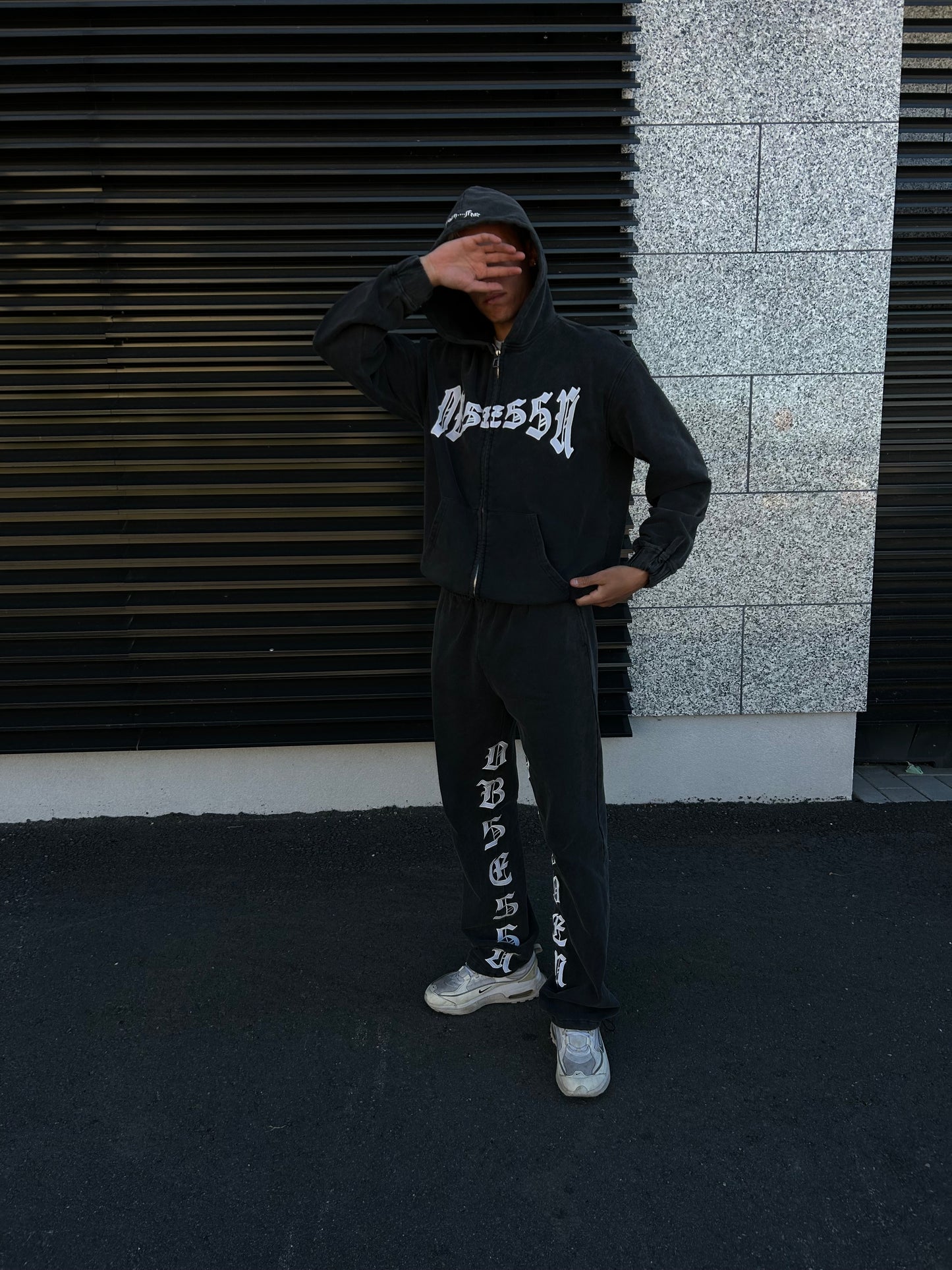 PRVN sweatsuit set washed black - men