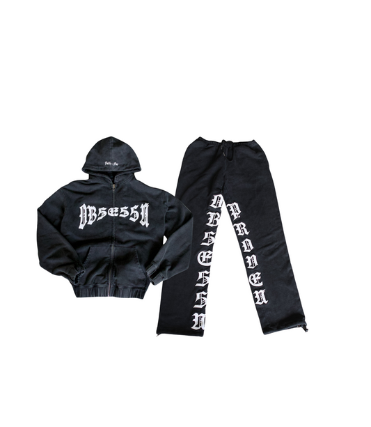 PRVN sweatsuit set washed black - men